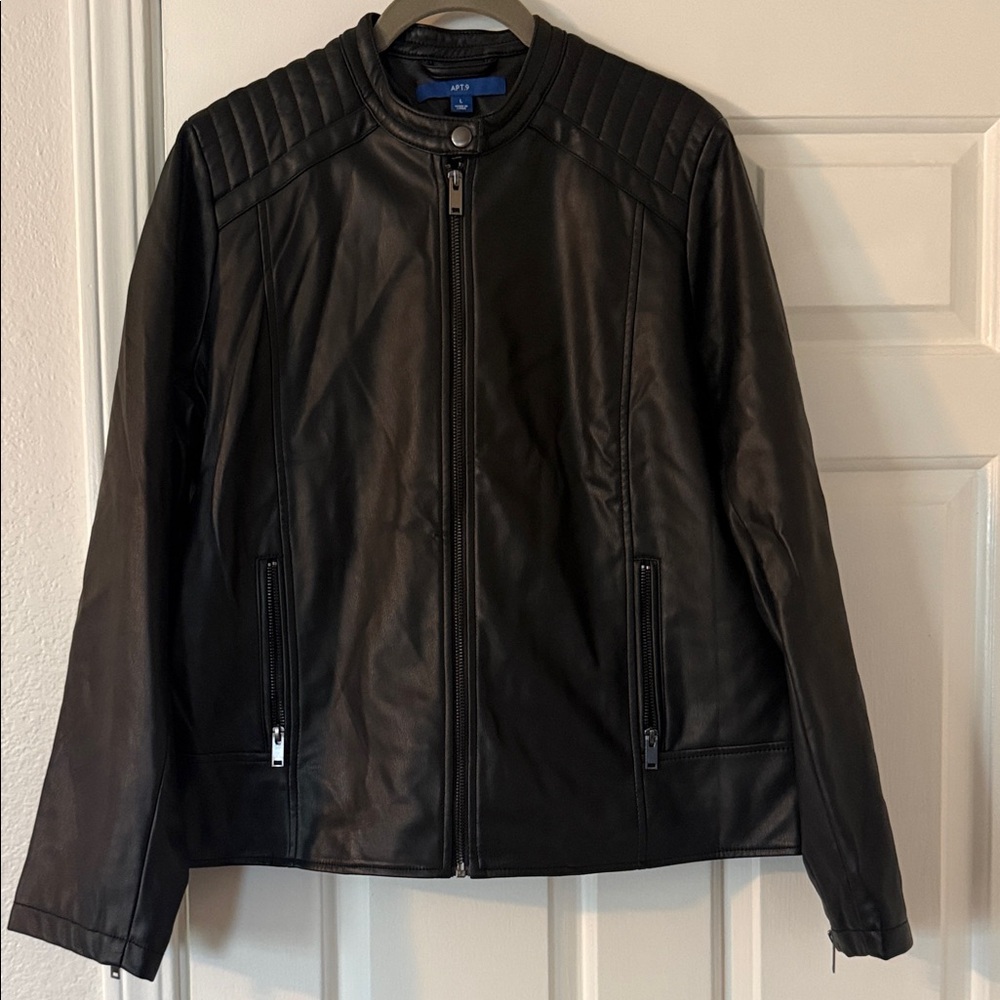 Apt. 9 Black Moto VeganLeather Jacket